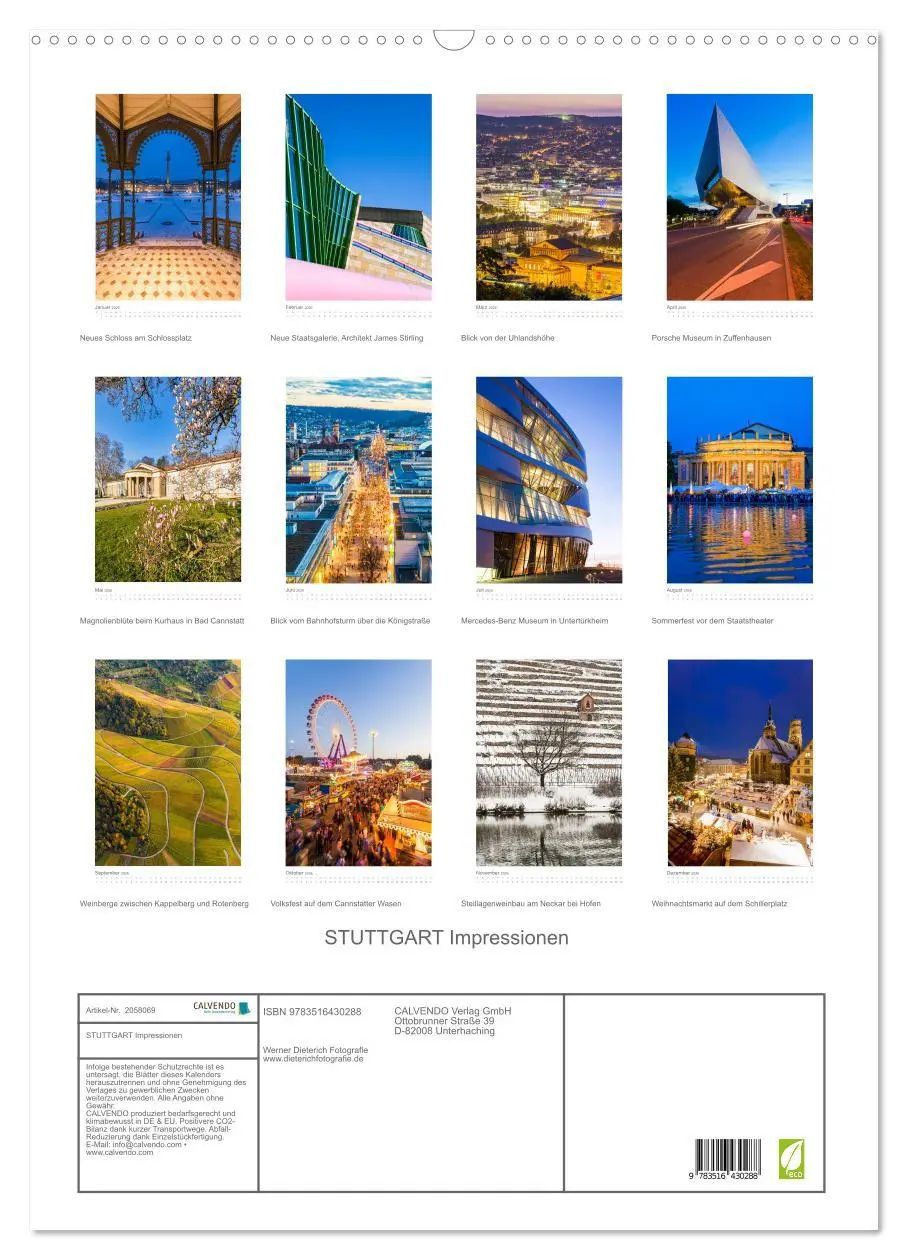 Bild: 9783516430288 | STUTTGART Impressionen (Wandkalender 2026 DIN A2 hoch), CALVENDO...