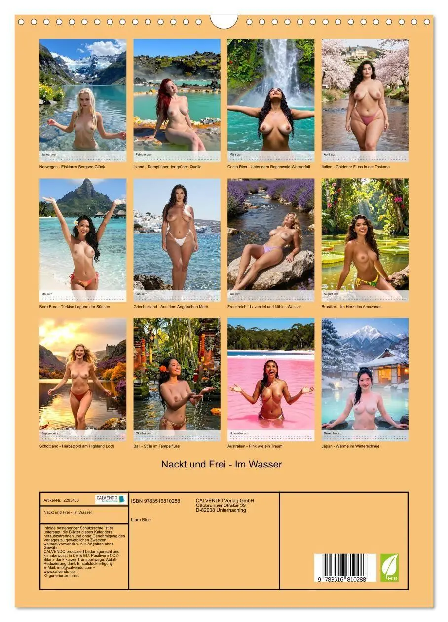 Bild: 9783516810288 | Nackt und Frei - Im Wasser (Wandkalender 2027 DIN A3 hoch),...