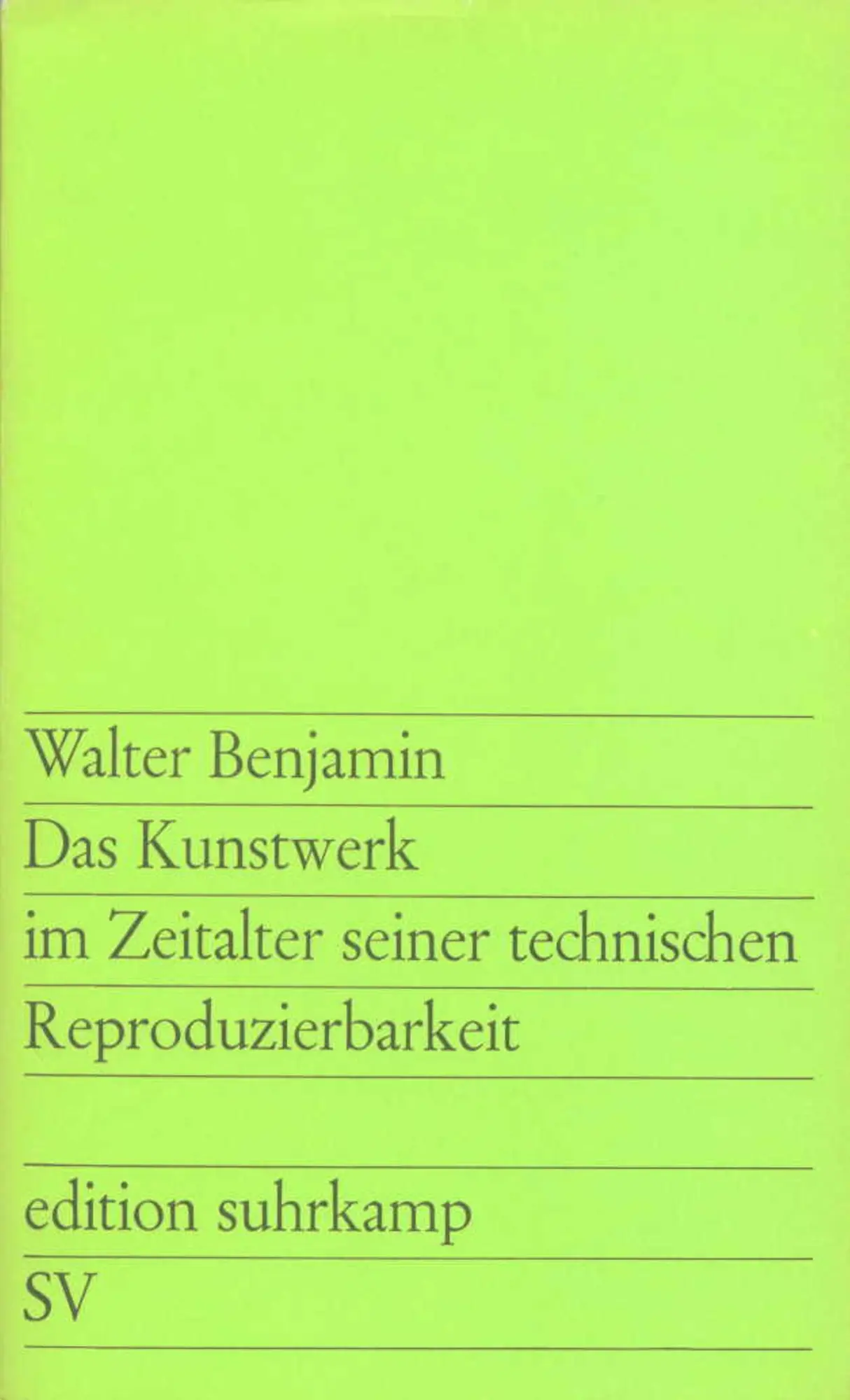 Cover: 9783518100288 | Das Kunstwerk im Zeitalter seiner technischen Reproduzierbarkeit