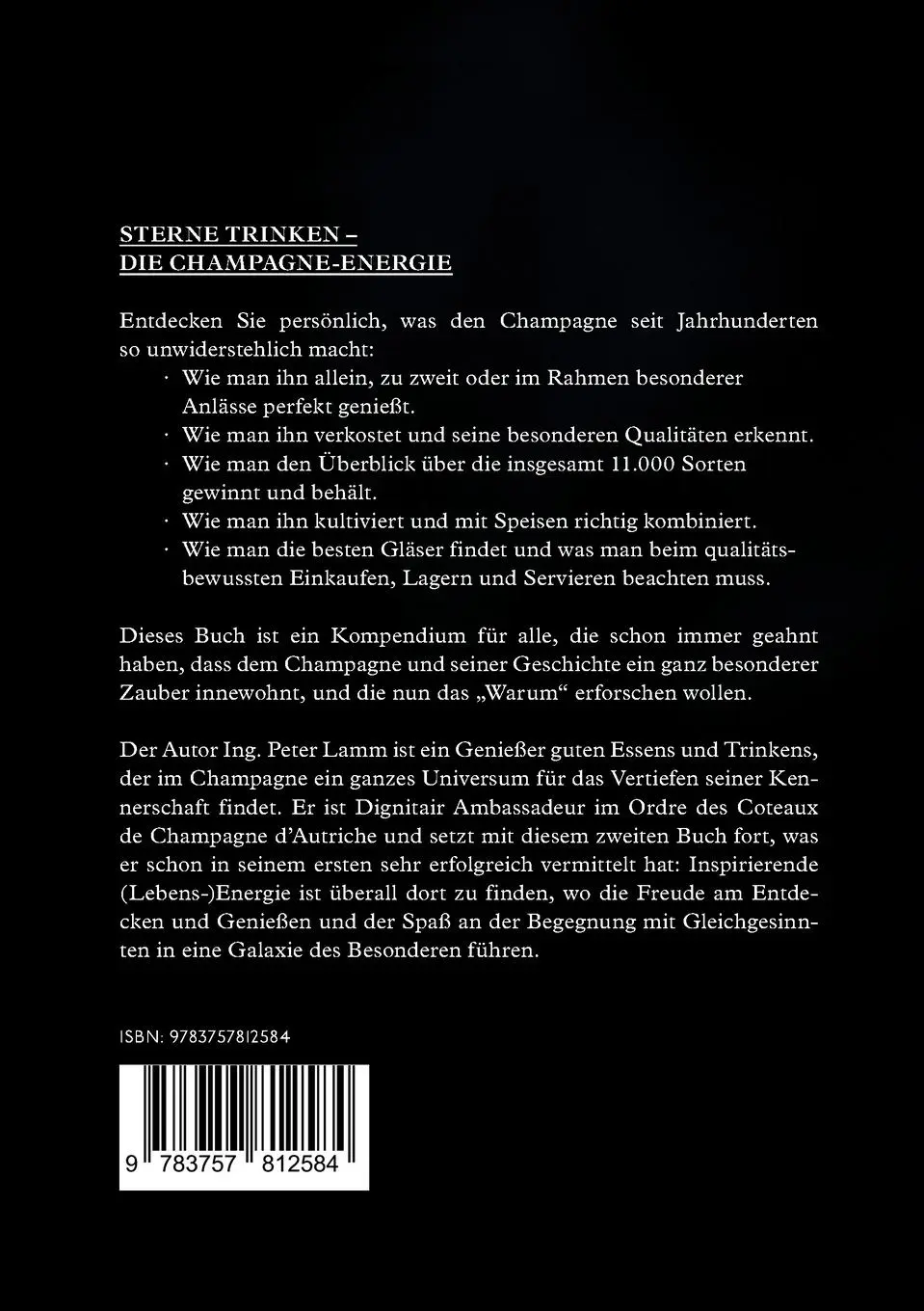 Rückseite: 9783748190288 | Sterne trinken | Die Champagne-Energie | Peter Lamm | Taschenbuch