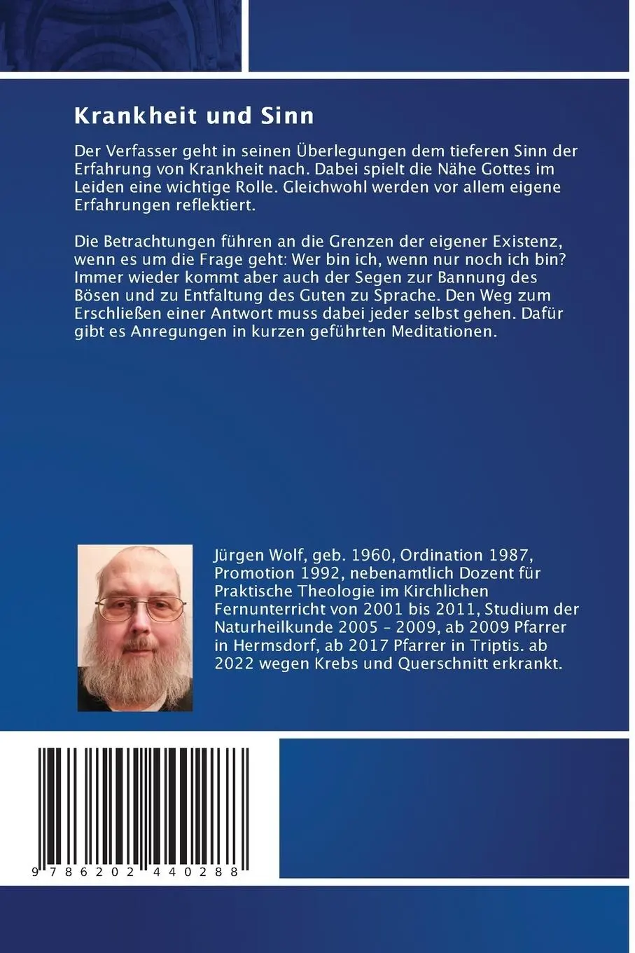 Rückseite: 9786202440288 | Krankheit und Sinn | Umgang mit der eigenen Erkrankung in Zuversicht