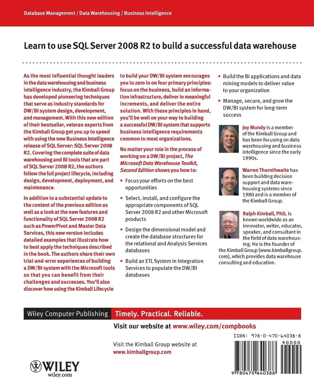 Rückseite: 9780470640388 | The Microsoft Data Warehouse Toolkit | Joy Mundy (u. a.) | Taschenbuch