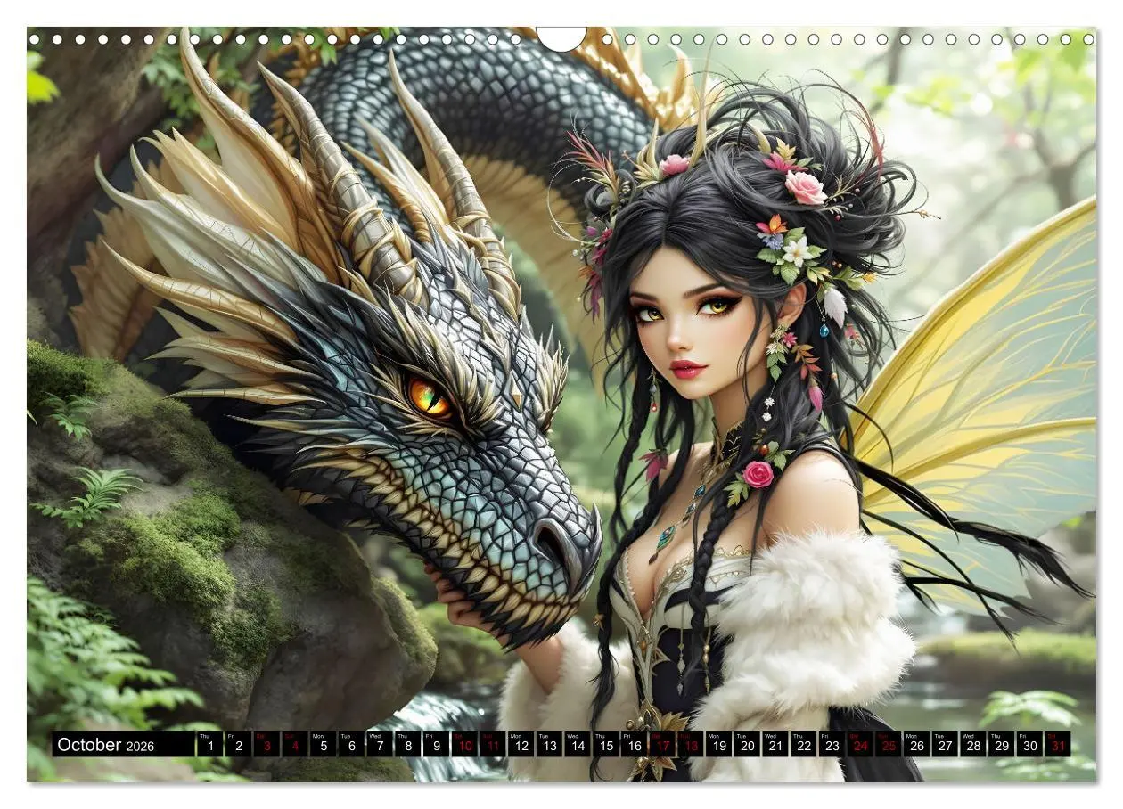 Bild: 9783457260388 | Elves and Dragons - A magical connection (Wall Calendar 2026 DIN A3...