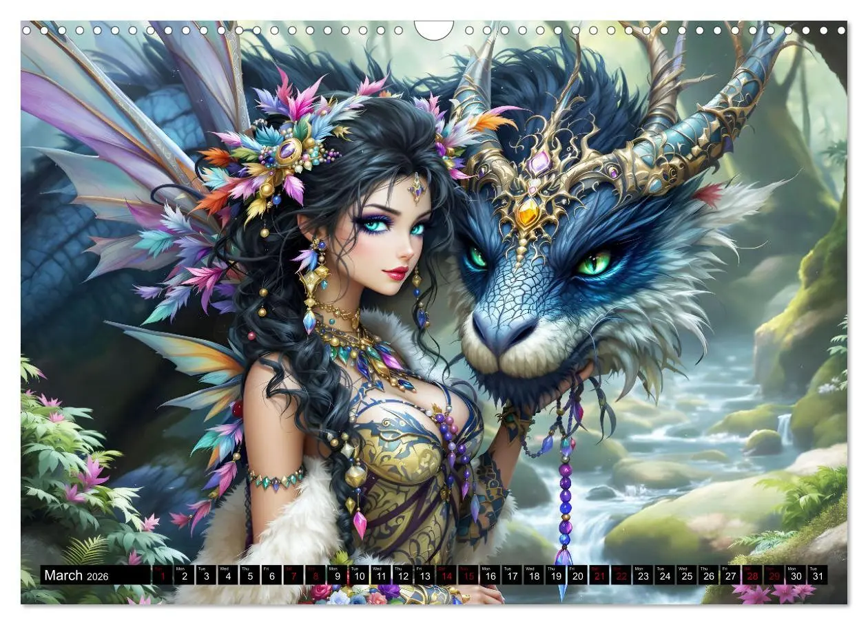 Bild: 9783457260388 | Elves and Dragons - A magical connection (Wall Calendar 2026 DIN A3...