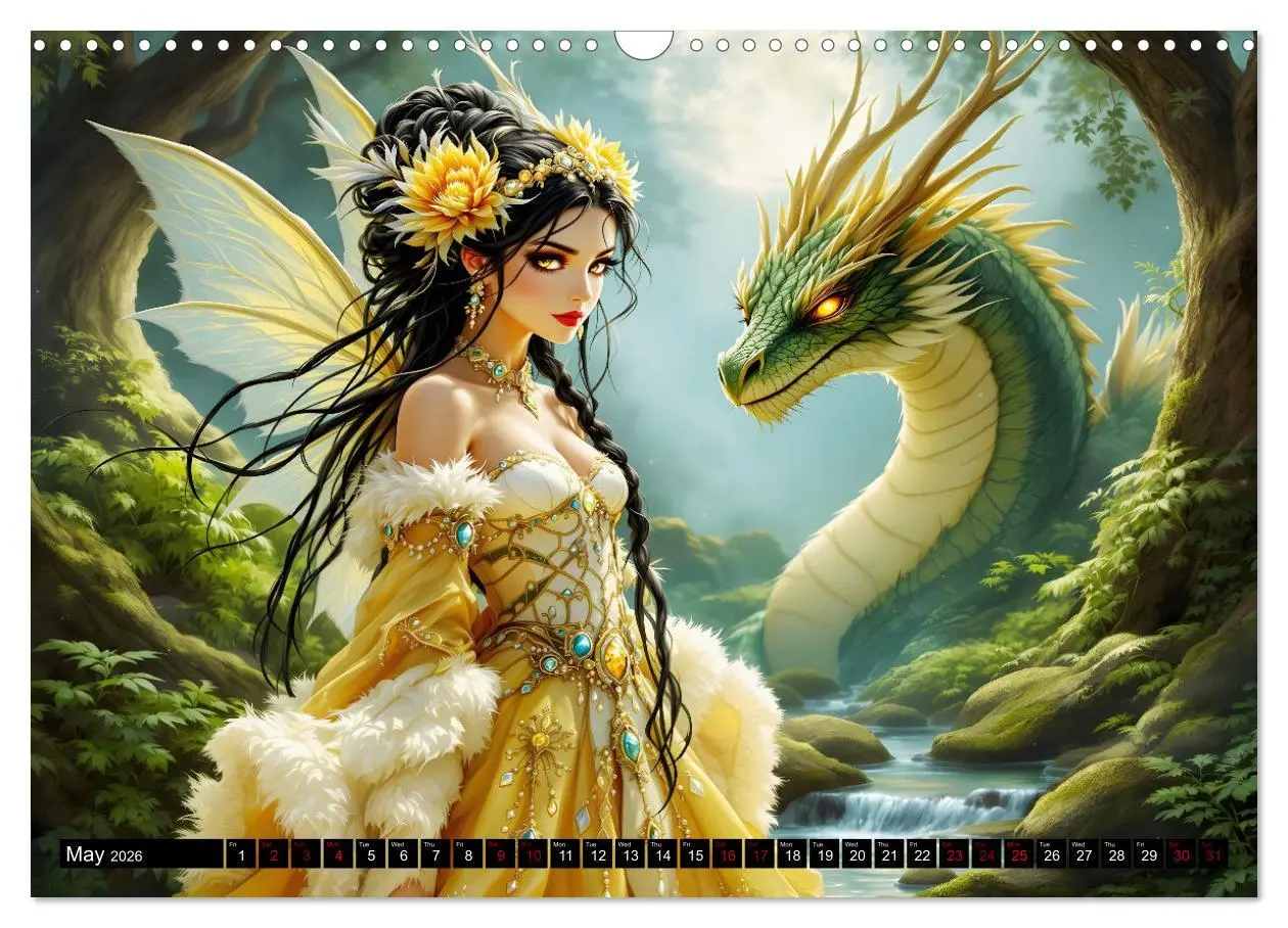 Bild: 9783457260388 | Elves and Dragons - A magical connection (Wall Calendar 2026 DIN A3...