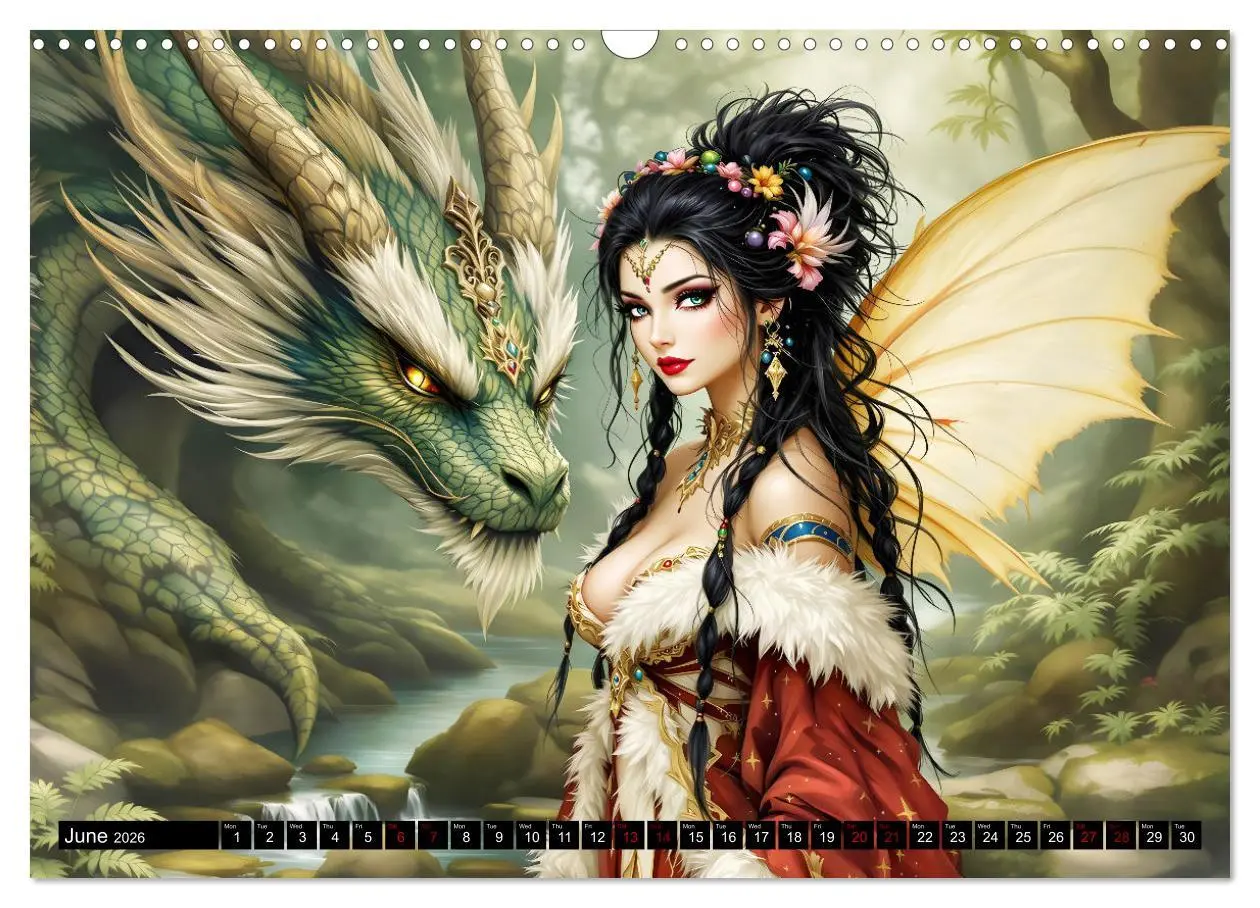 Bild: 9783457260388 | Elves and Dragons - A magical connection (Wall Calendar 2026 DIN A3...