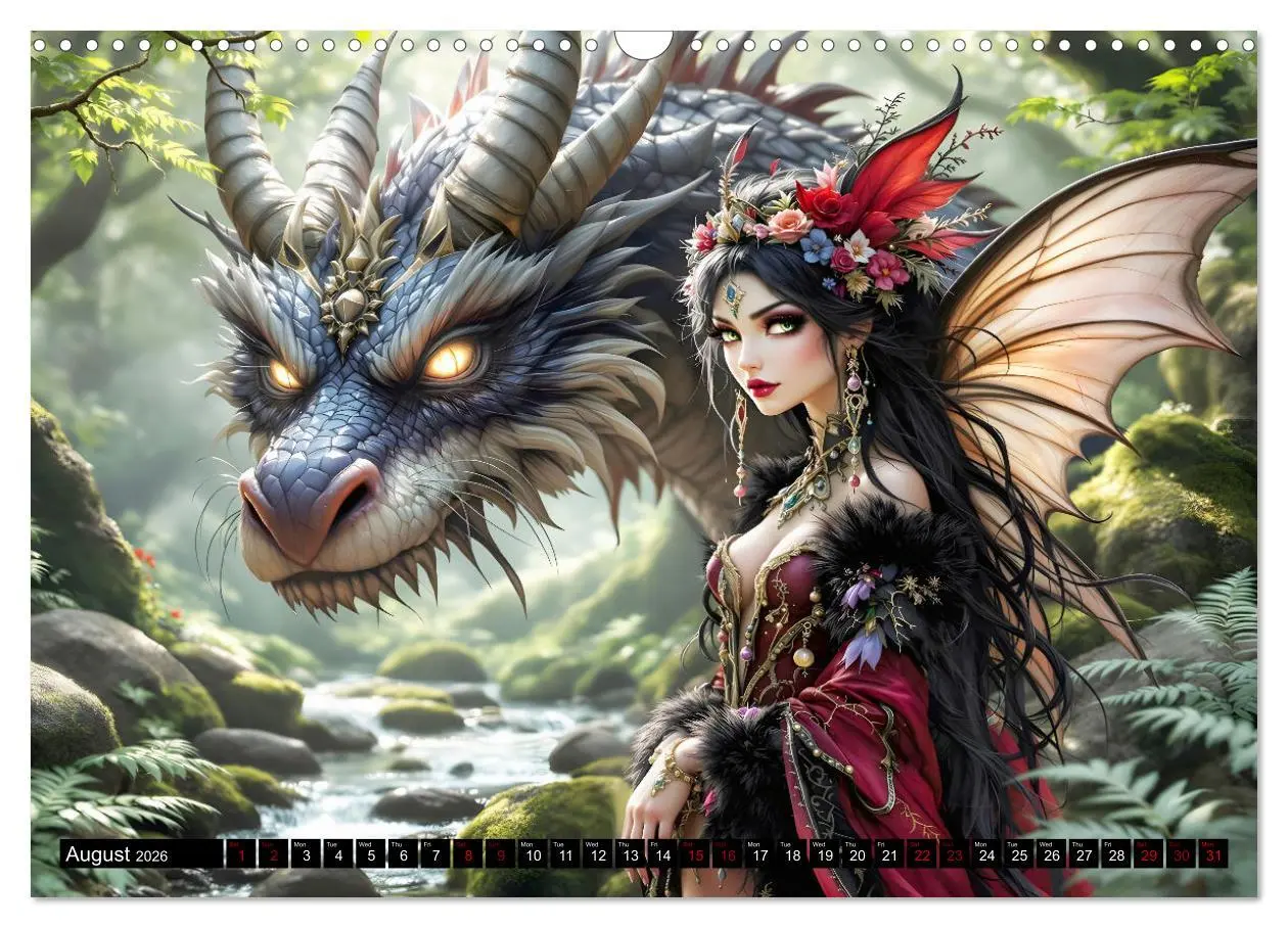 Bild: 9783457260388 | Elves and Dragons - A magical connection (Wall Calendar 2026 DIN A3...