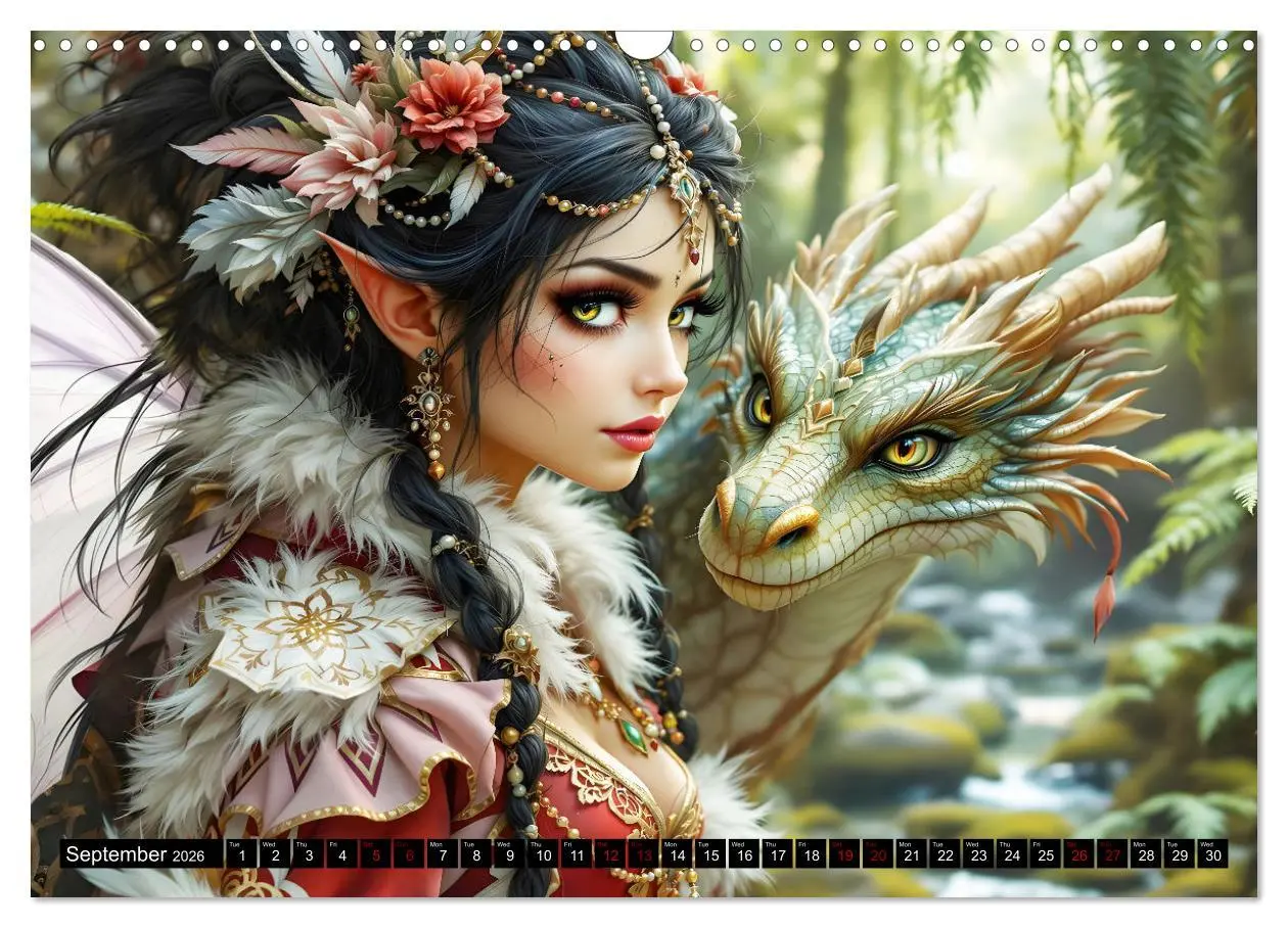 Bild: 9783457260388 | Elves and Dragons - A magical connection (Wall Calendar 2026 DIN A3...