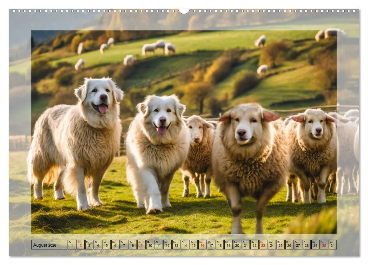 Bild: 9783457400388 | Majestätische Pyrenäen Berghunde (Wandkalender 2026 DIN A2 quer),...