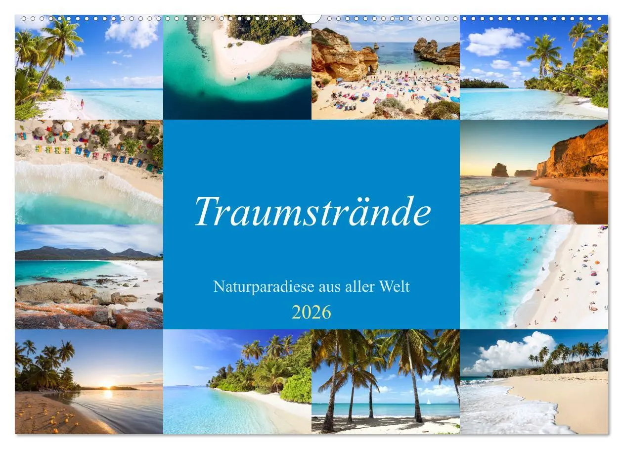 Cover: 9783457570388 | Traumstrände - Naturparadiese aus aller Welt (Wandkalender 2026 DIN...