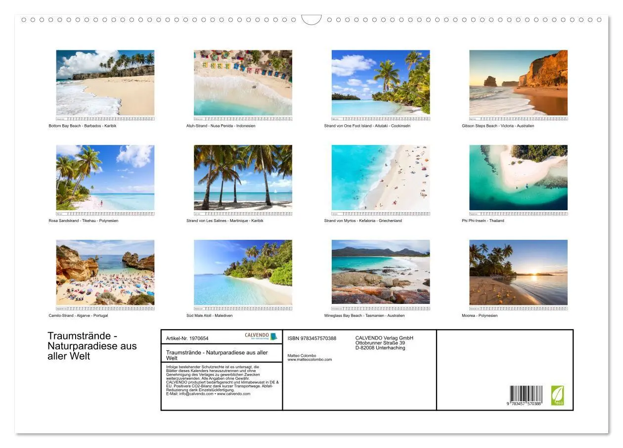 Bild: 9783457570388 | Traumstrände - Naturparadiese aus aller Welt (Wandkalender 2026 DIN...