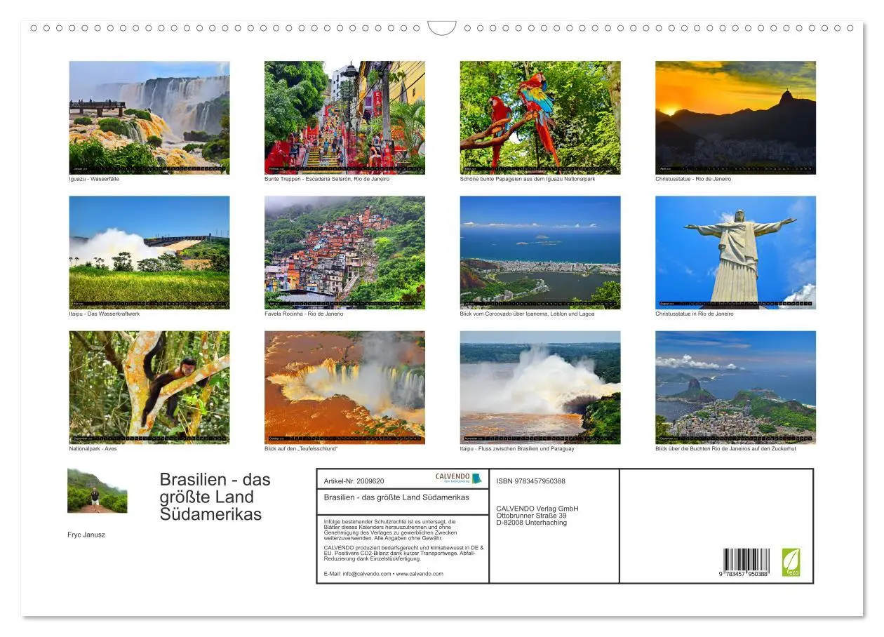 Bild: 9783457950388 | Brasilien - das größte Land Südamerikas (Wandkalender 2026 DIN A2...