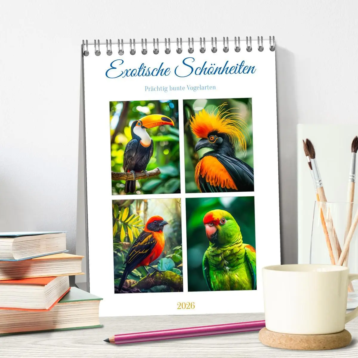 Bild: 9783516280388 | Exotische Schönheiten - prächtig bunte Vögel (Tischkalender 2026...