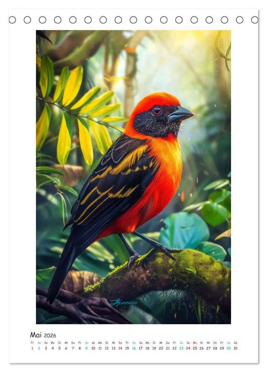 Bild: 9783516280388 | Exotische Schönheiten - prächtig bunte Vögel (Tischkalender 2026...