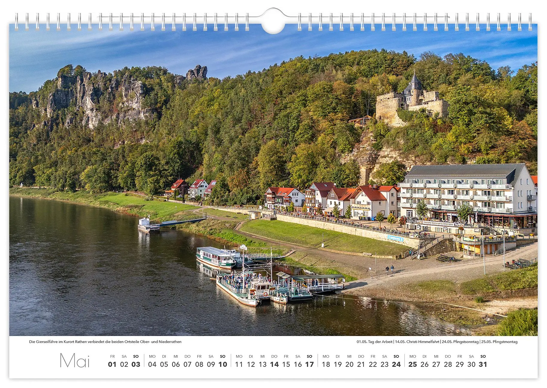 Bild: 9783910680388 | Kalender Sächsische Schweiz 2026 | 45 x 30 cm weißes Kalendarium