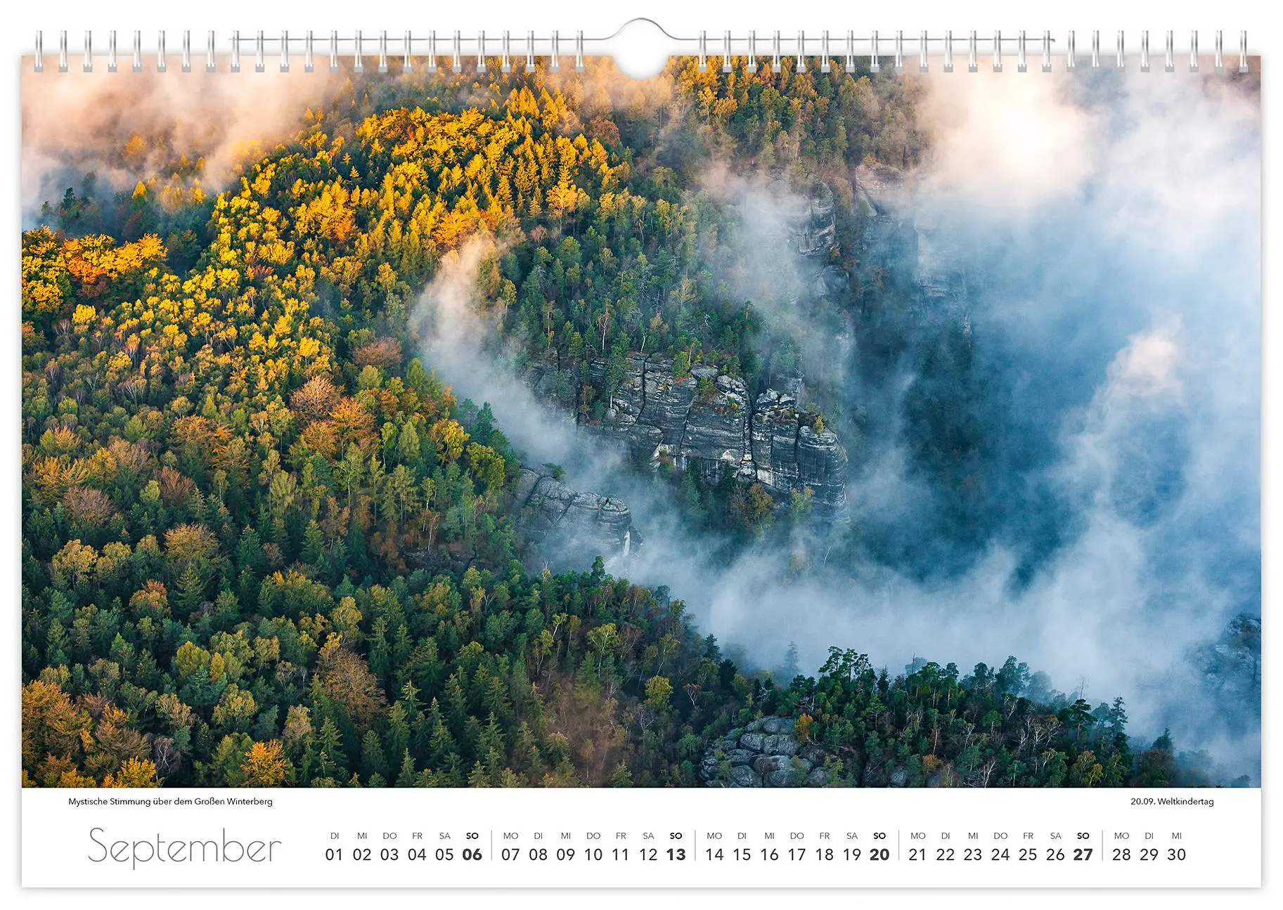 Bild: 9783910680388 | Kalender Sächsische Schweiz 2026 | 45 x 30 cm weißes Kalendarium