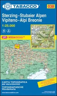 Cover: 9788883150388 | Tabacco Wandern 1 : 25 000 Sterzing Stubaier Alpen | (Land-)Karte