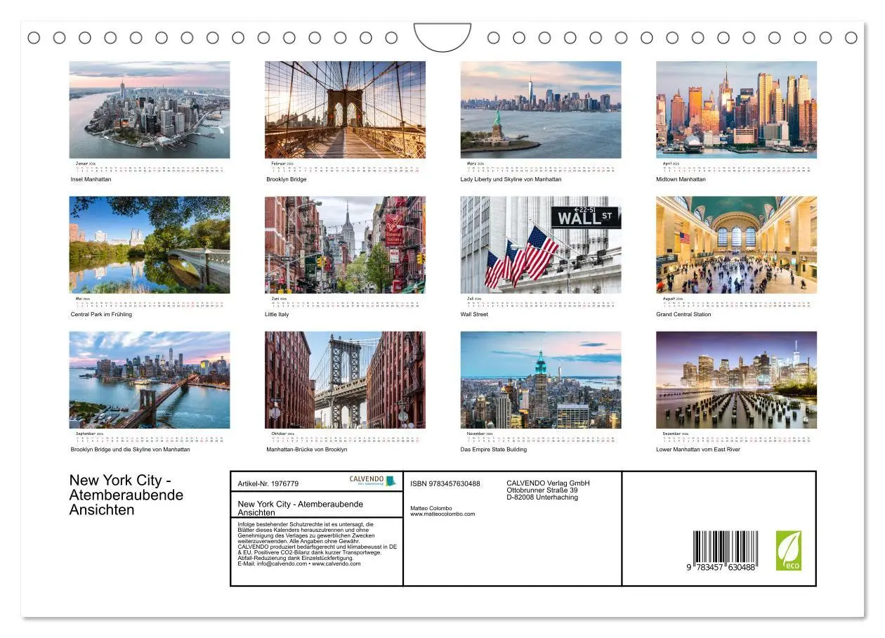 Bild: 9783457630488 | New York City - Atemberaubende Ansichten (Wandkalender 2026 DIN A4...