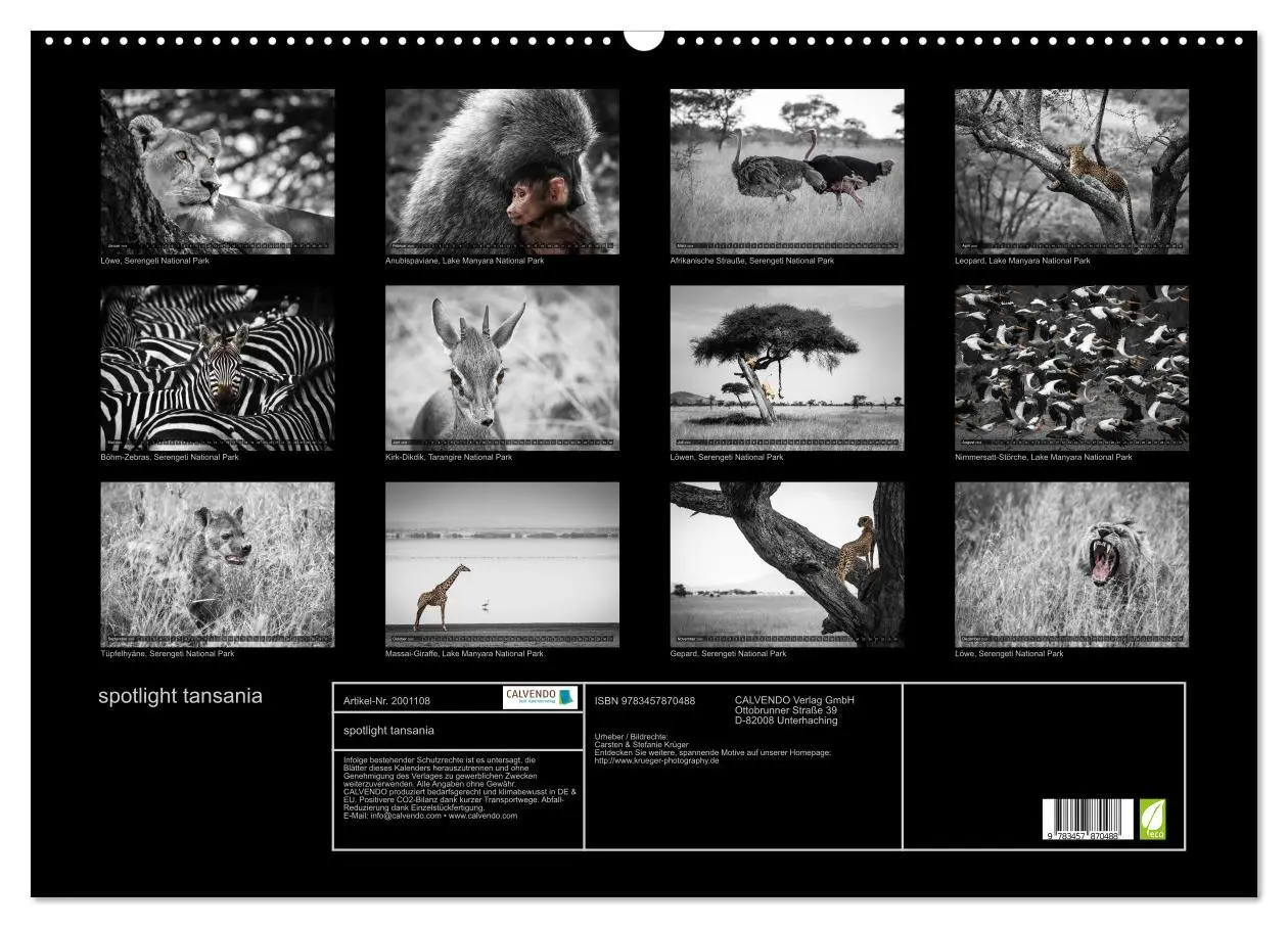 Bild: 9783457870488 | spotlight tansania (Wandkalender 2026 DIN A2 quer), CALVENDO...