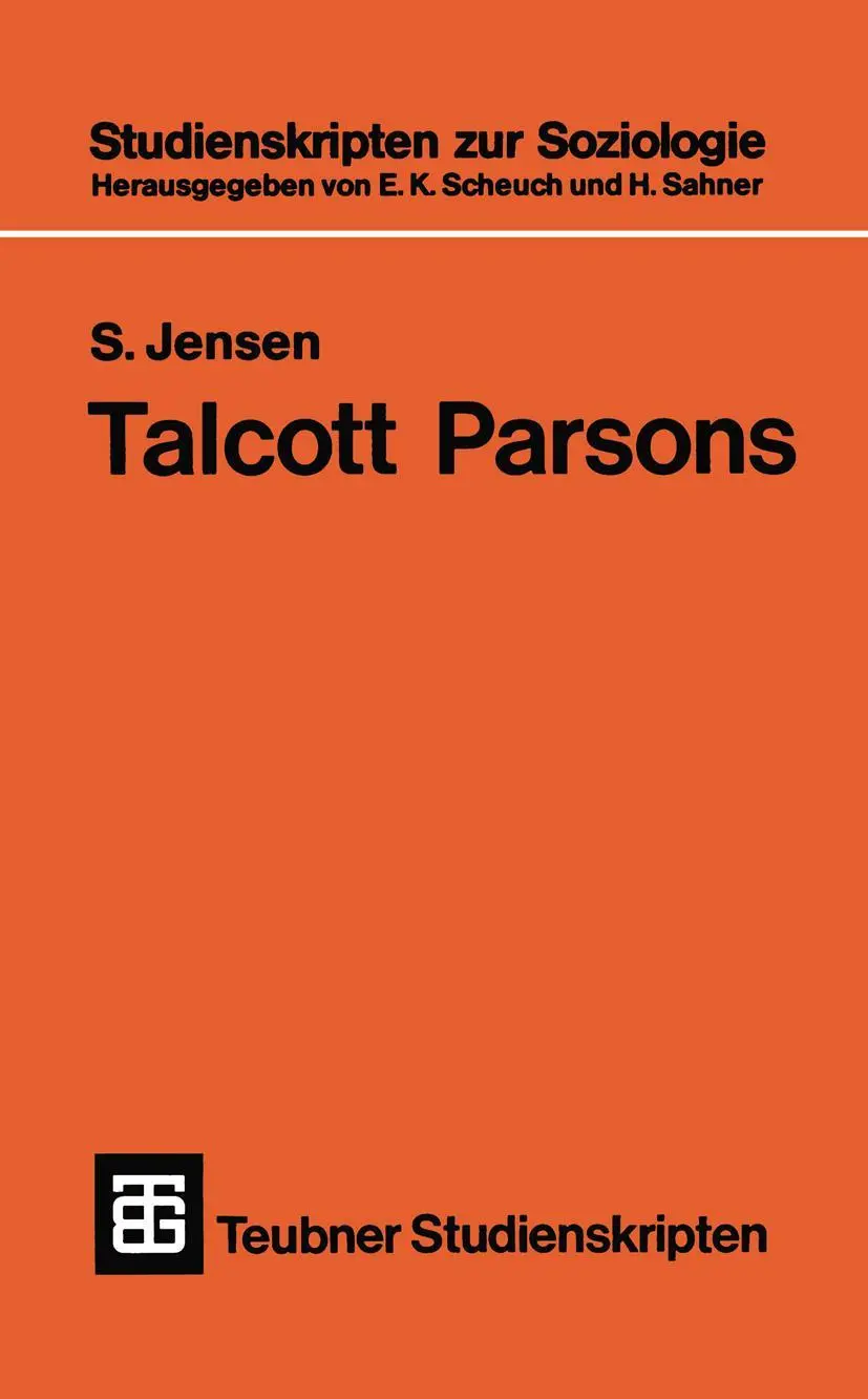 Cover: 9783519000488 | Talcott Parsons | Eine Einführung | S Jensen | Taschenbuch | ix | 1980