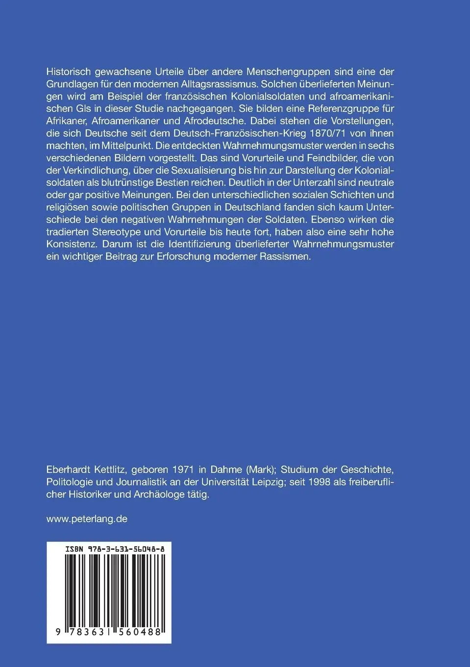 Rückseite: 9783631560488 | Afrikanische Soldaten aus deutscher Sicht seit 1871 | Kettlitz | Buch