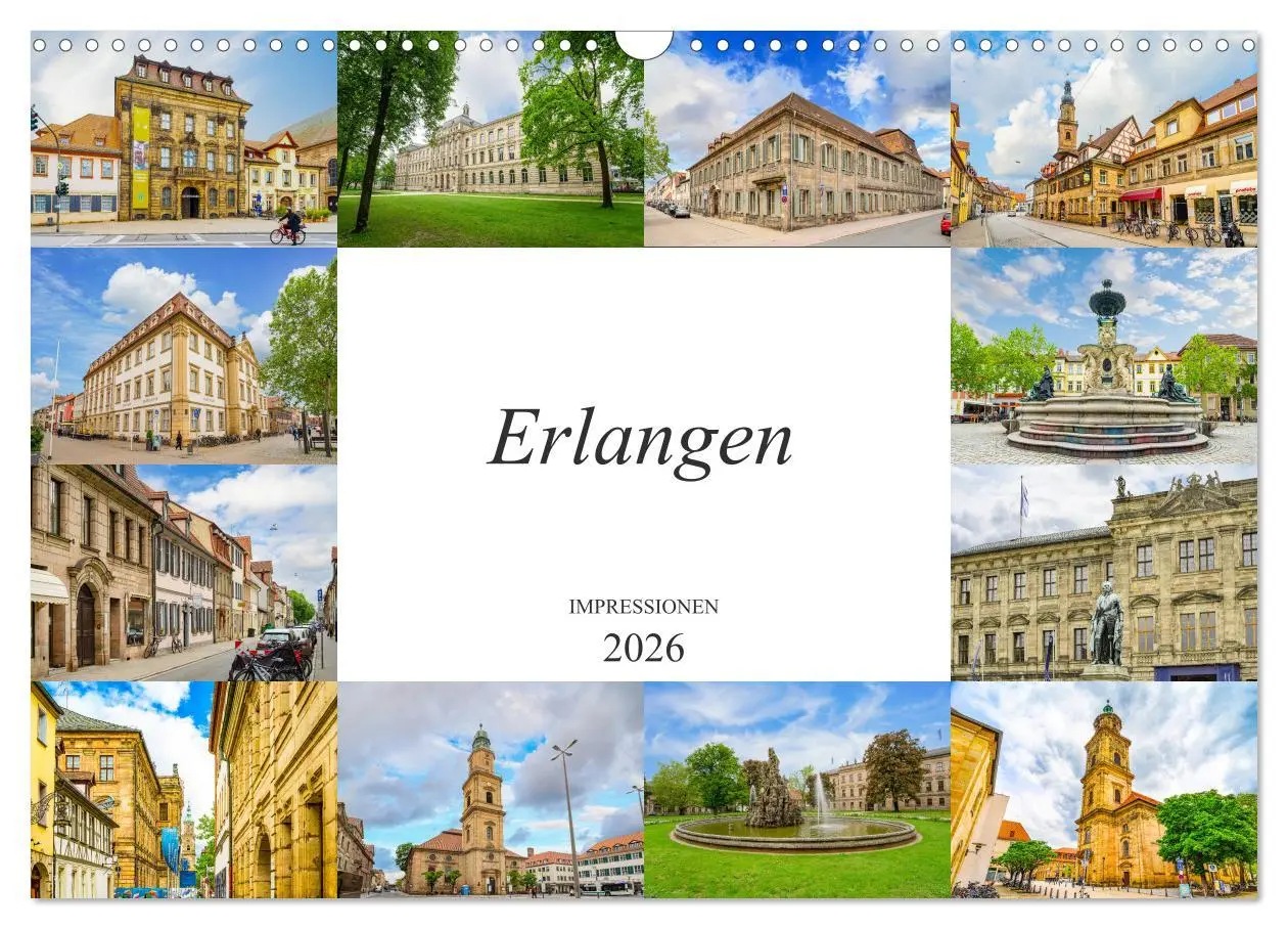 Cover: 9783457790588 | Erlangen Impressionen (Wandkalender 2026 DIN A3 quer), CALVENDO...