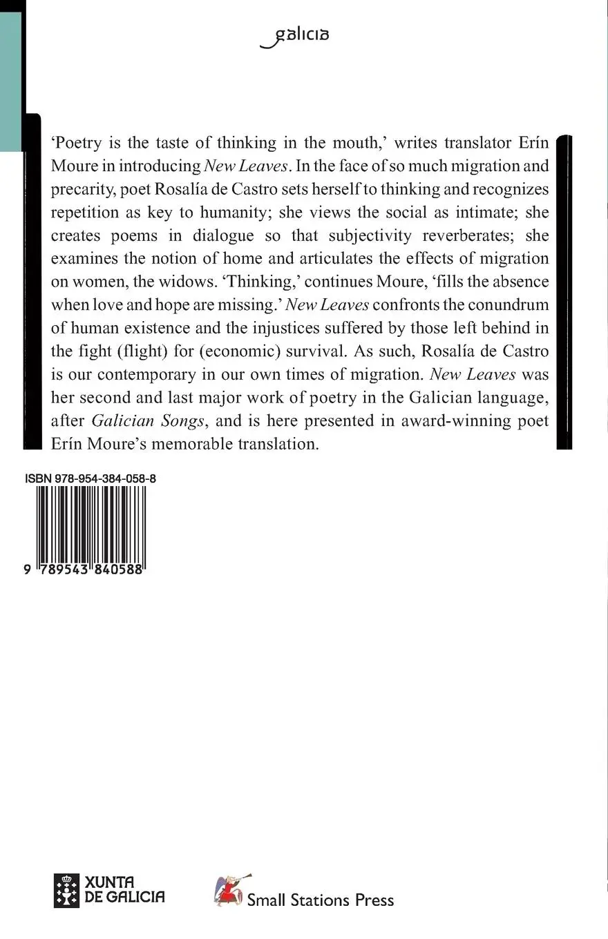 Rückseite: 9789543840588 | New Leaves | Rosalía De Castro | Taschenbuch | Galician Classics