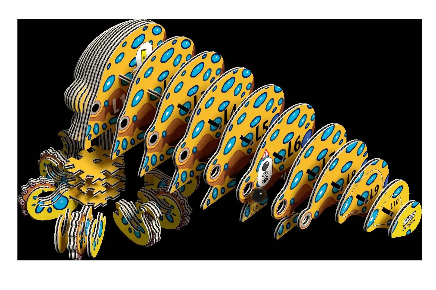 Bild: 9421036940688 | EUGY - 3D Bastelset Oktopus | Kit (Bastelset) | In Karton | 650147