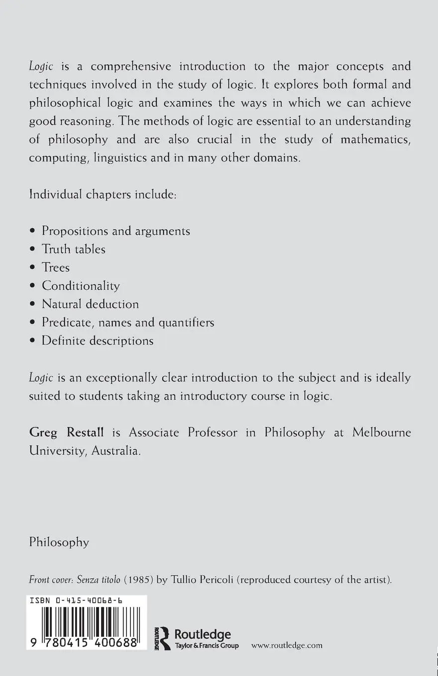 Rückseite: 9780415400688 | Logic | An Introduction | Greg Restall | Taschenbuch | Englisch | 2005