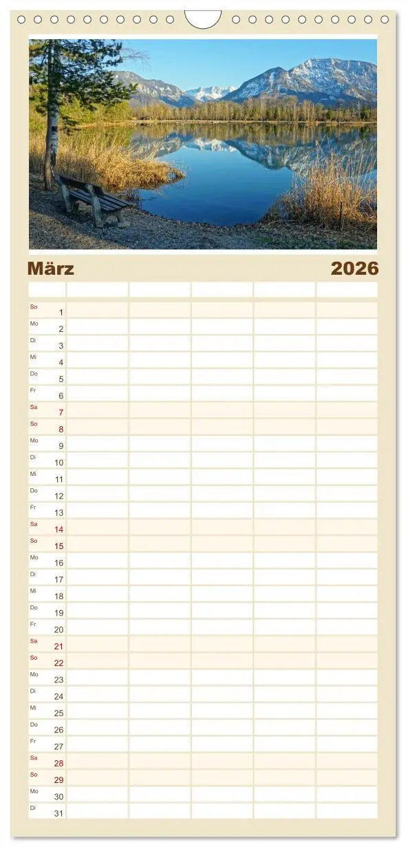 Bild: 9783516490688 | Familienplaner 2026 - Bergseen zum Träumen mit 5 Spalten...