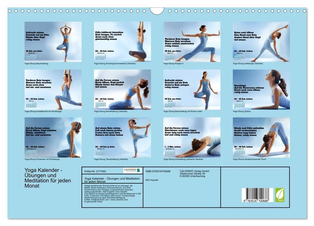 Bild: 9783516700688 | Yoga Kalender - Übungen und Meditation für jeden Monat...