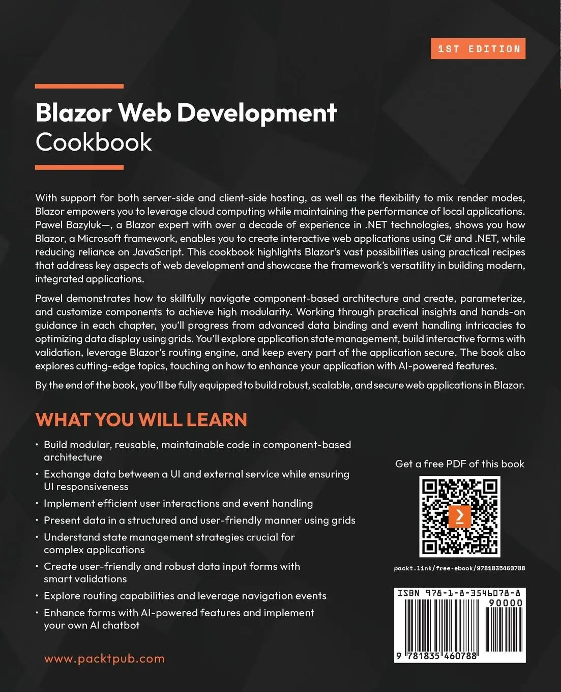 Rückseite: 9781835460788 | Blazor Web Development Cookbook | Pawel Bazyluk | Taschenbuch | 2024