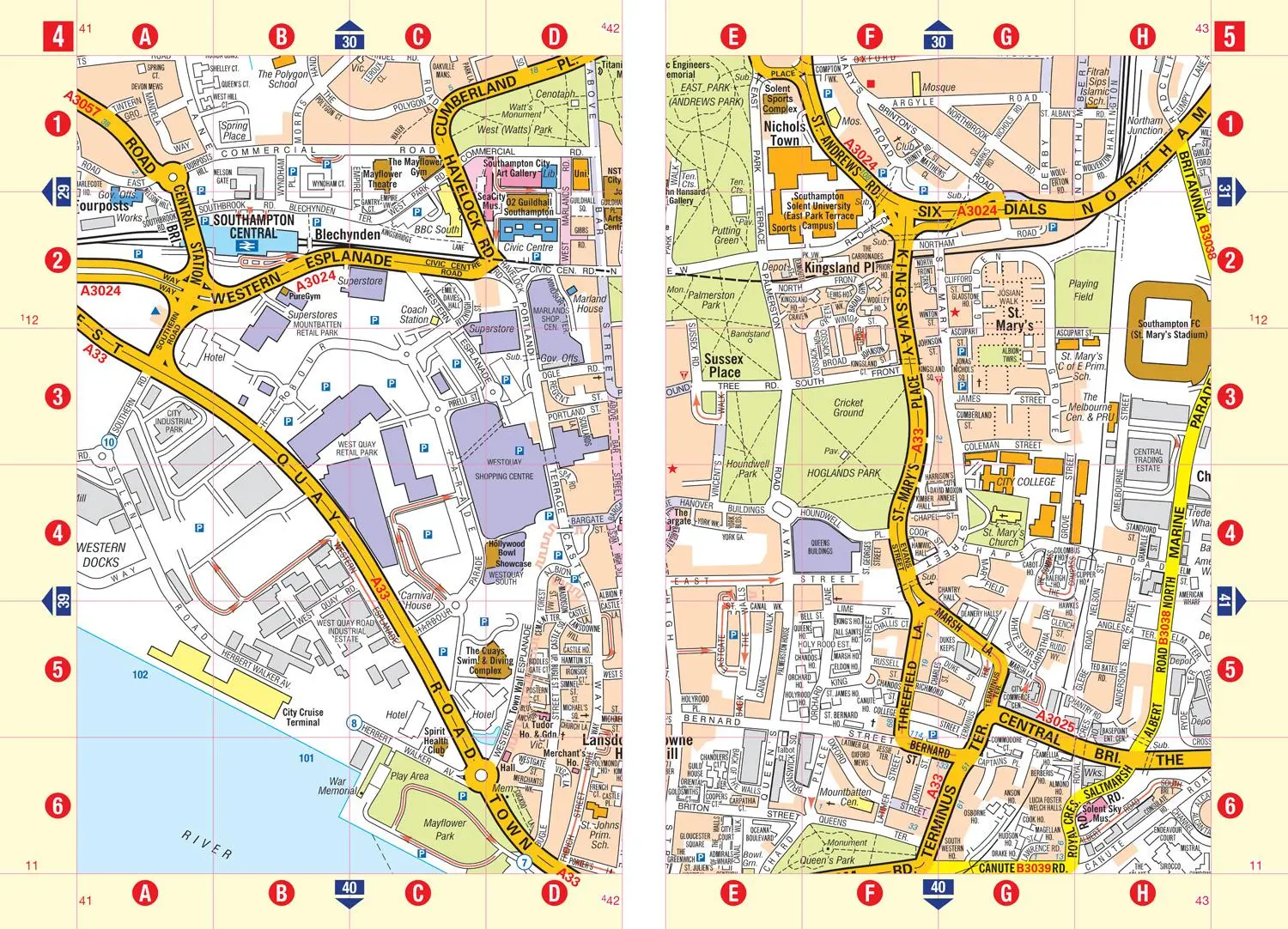 Bild: 9780008730888 | Southampton A-Z Street Atlas | Accurate Street Map for Easy Navigation