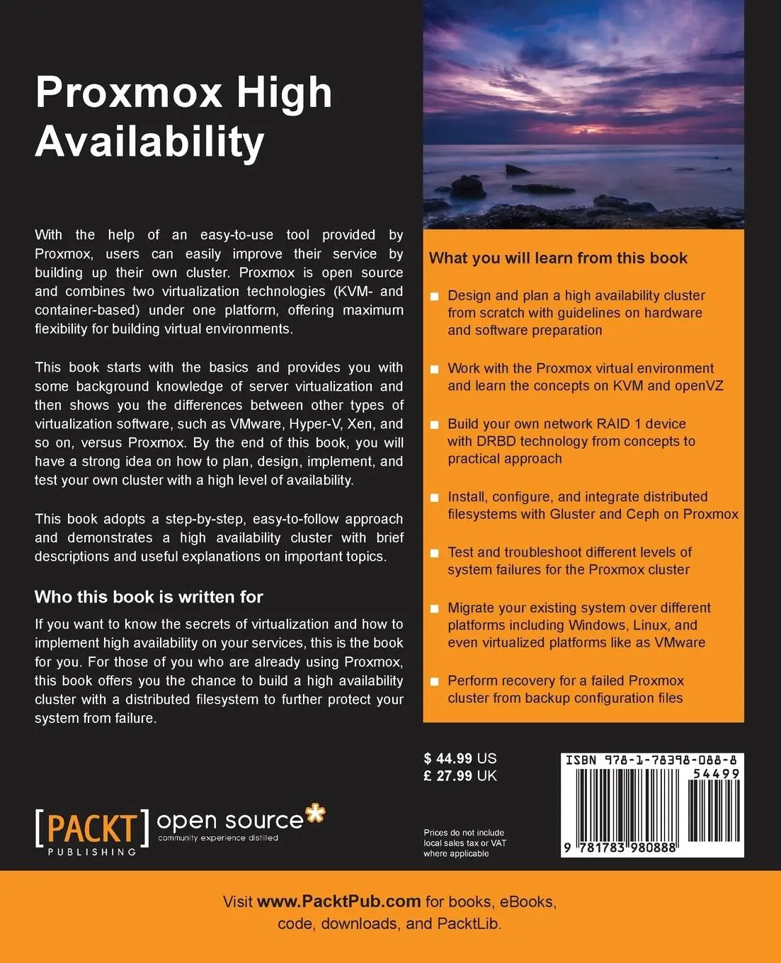Rückseite: 9781783980888 | Proxmox High Availability | Simon Cheng | Taschenbuch | Englisch