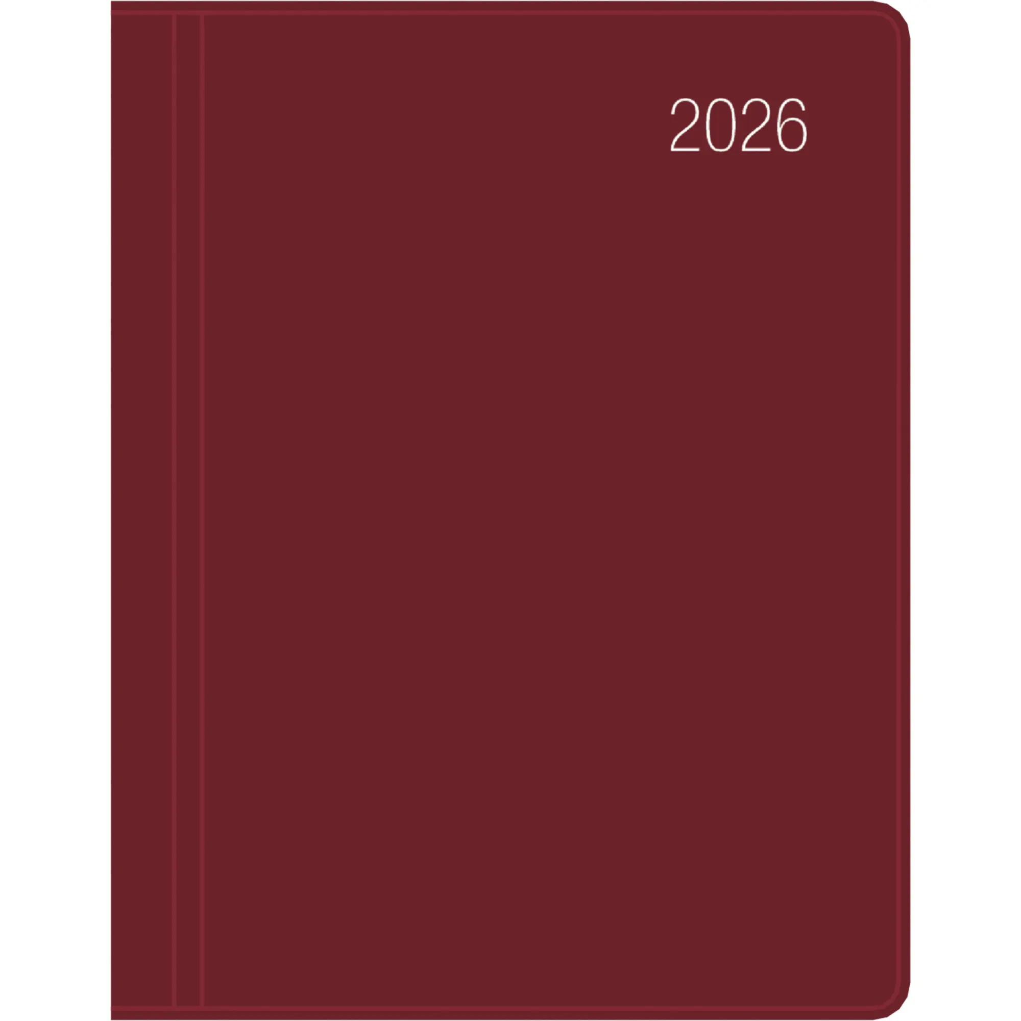Cover: 4069095000988 | Taschenkalender bordeaux 2026 - Büro-Kalender 8,3x10,7- 1W/2S -...