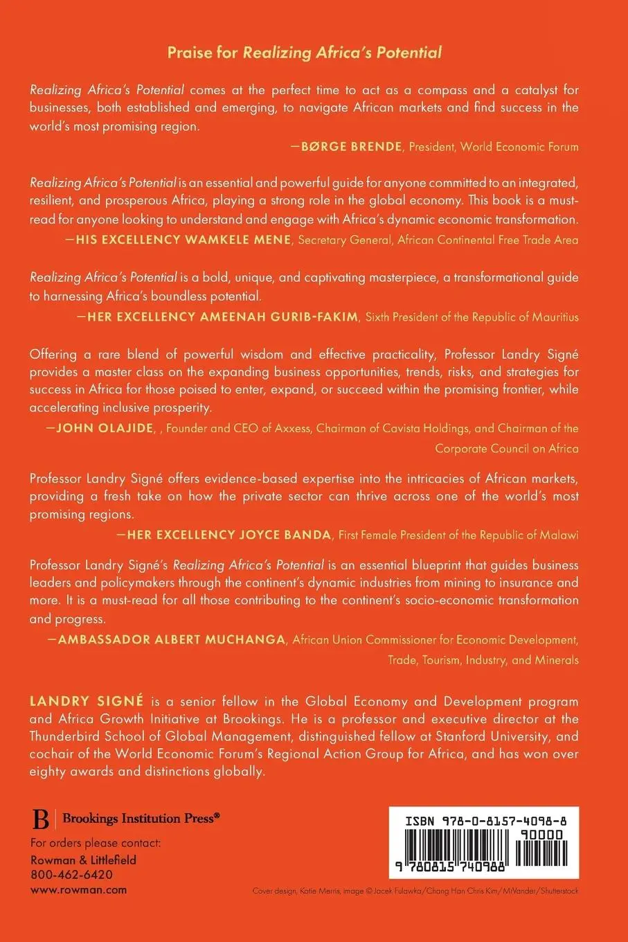 Rückseite: 9780815740988 | Realizing Africa's Potential | A Journey to Prosperity | Landry Signe