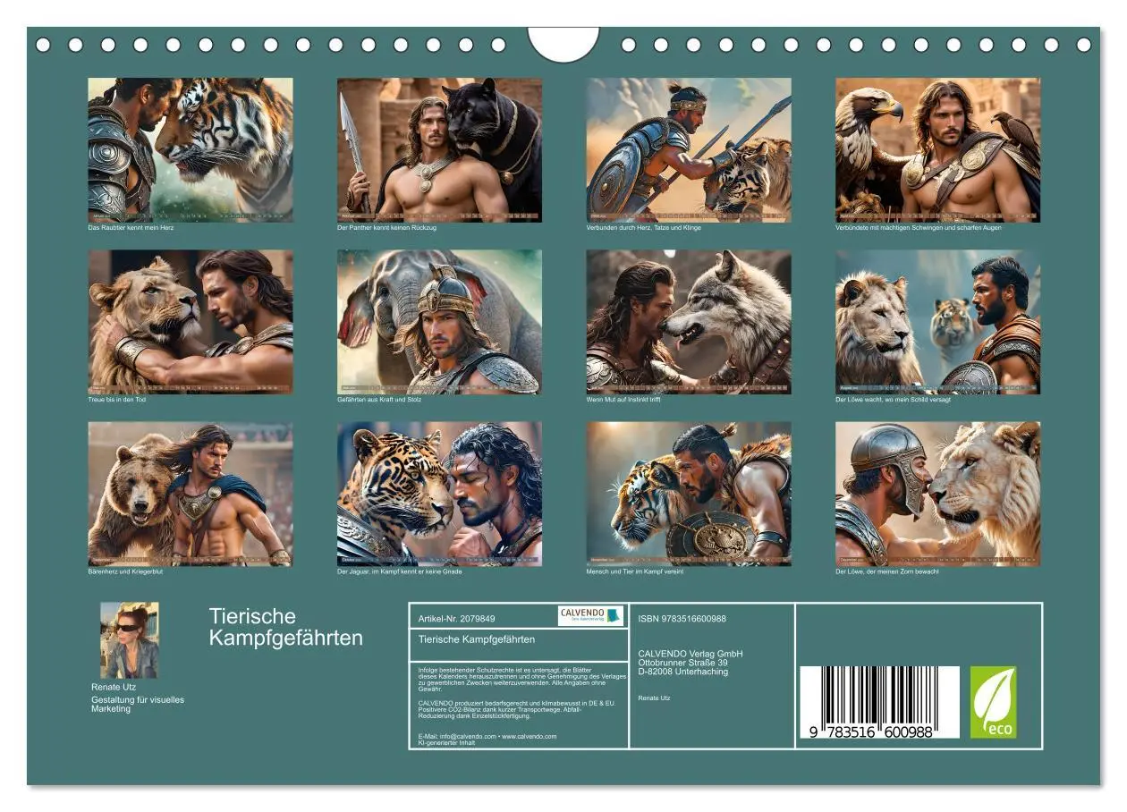 Bild: 9783516600988 | Tierische Kampfgefährten (Wandkalender 2026 DIN A4 quer), CALVENDO...