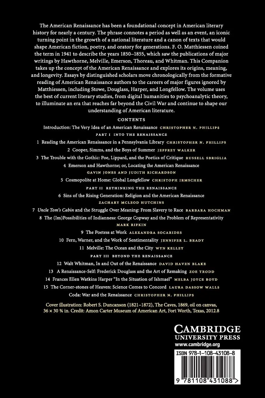 Rückseite: 9781108431088 | The Cambridge Companion to the Literature of the American Renaissance