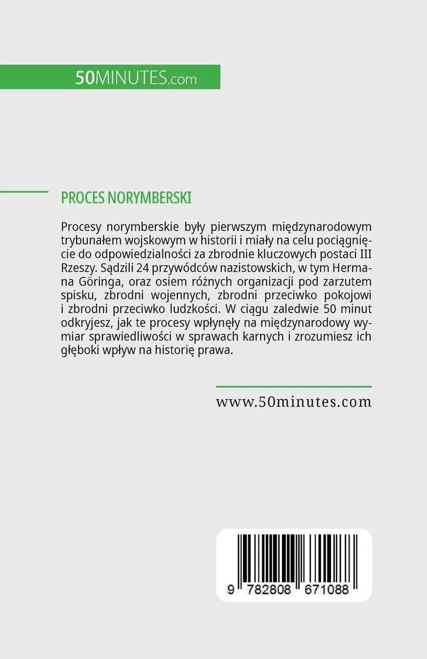 Rückseite: 9782808671088 | Proces norymberski | ¿ledztwo w sprawie zbrodni przeciwko ludzko¿ci