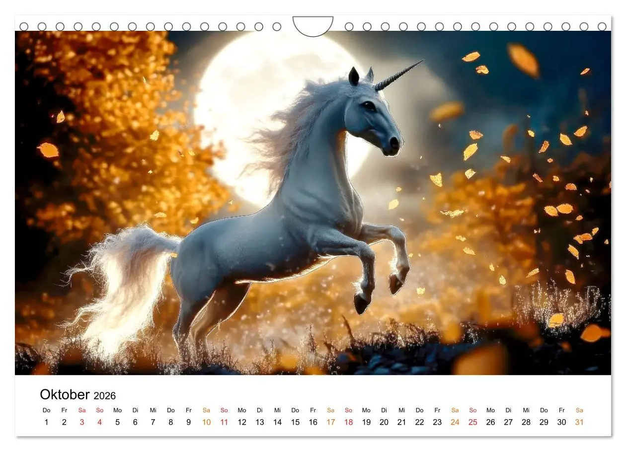 Bild: 9783457261088 | Einhorn-Welten - zwischen Fantasie und Wirklichkeit (Wandkalender...