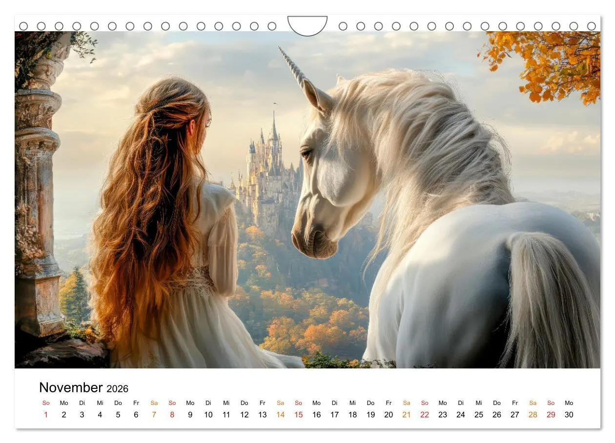 Bild: 9783457261088 | Einhorn-Welten - zwischen Fantasie und Wirklichkeit (Wandkalender...