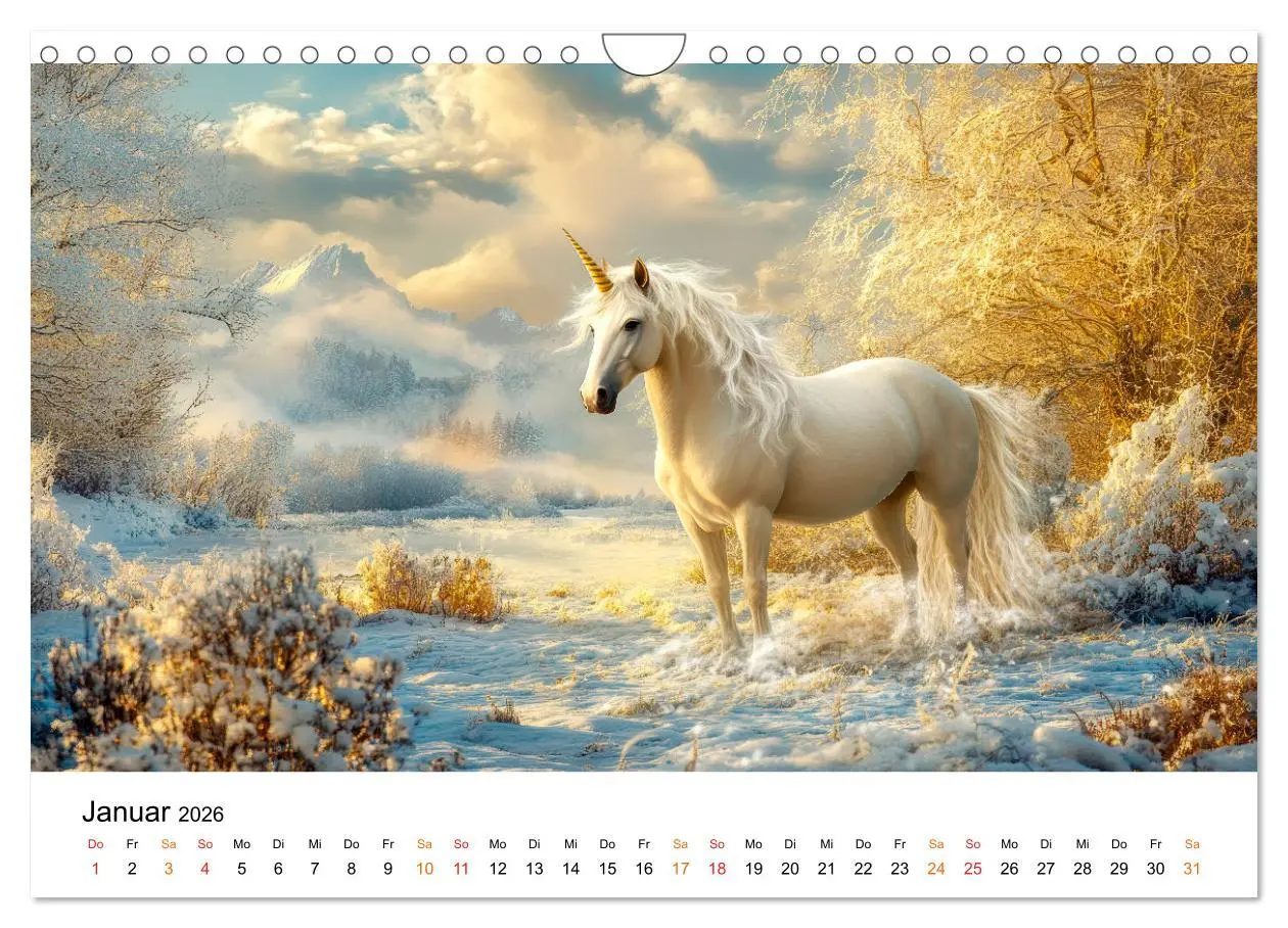 Bild: 9783457261088 | Einhorn-Welten - zwischen Fantasie und Wirklichkeit (Wandkalender...