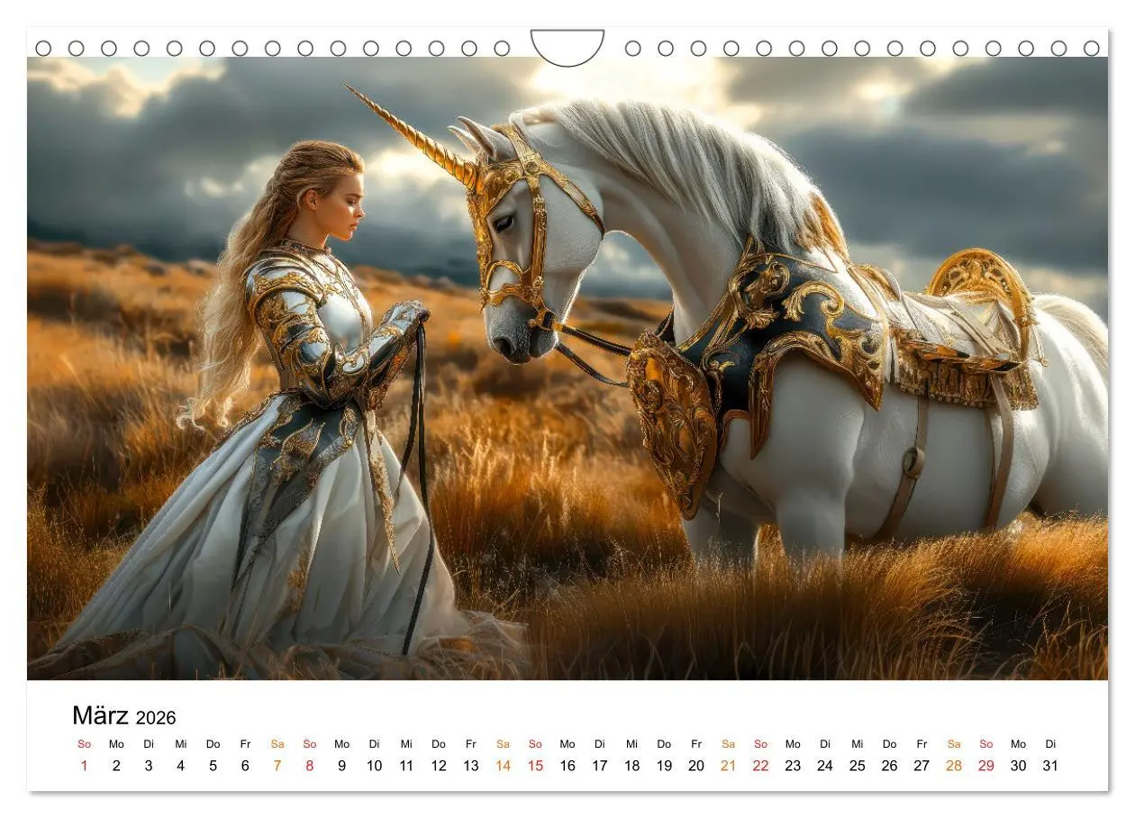 Bild: 9783457261088 | Einhorn-Welten - zwischen Fantasie und Wirklichkeit (Wandkalender...