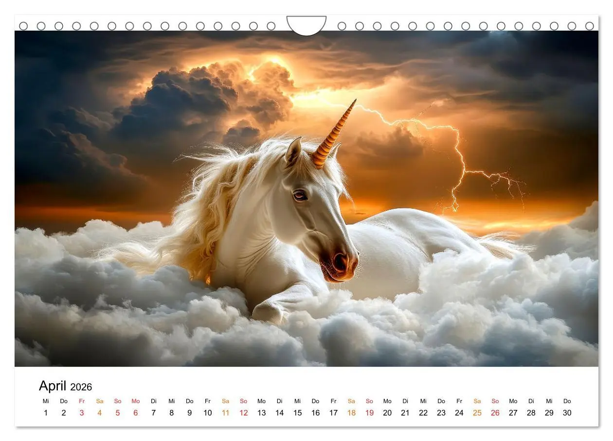 Bild: 9783457261088 | Einhorn-Welten - zwischen Fantasie und Wirklichkeit (Wandkalender...