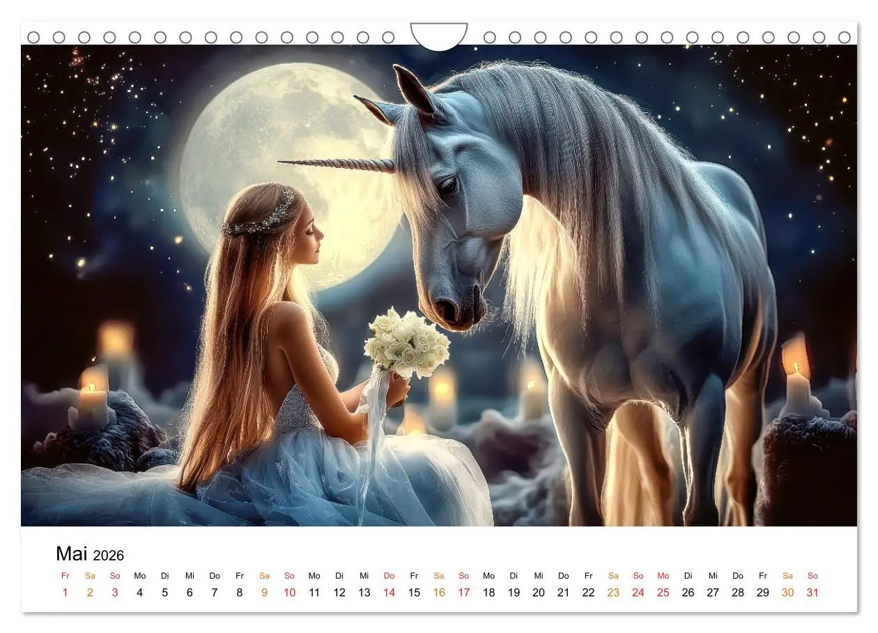 Bild: 9783457261088 | Einhorn-Welten - zwischen Fantasie und Wirklichkeit (Wandkalender...