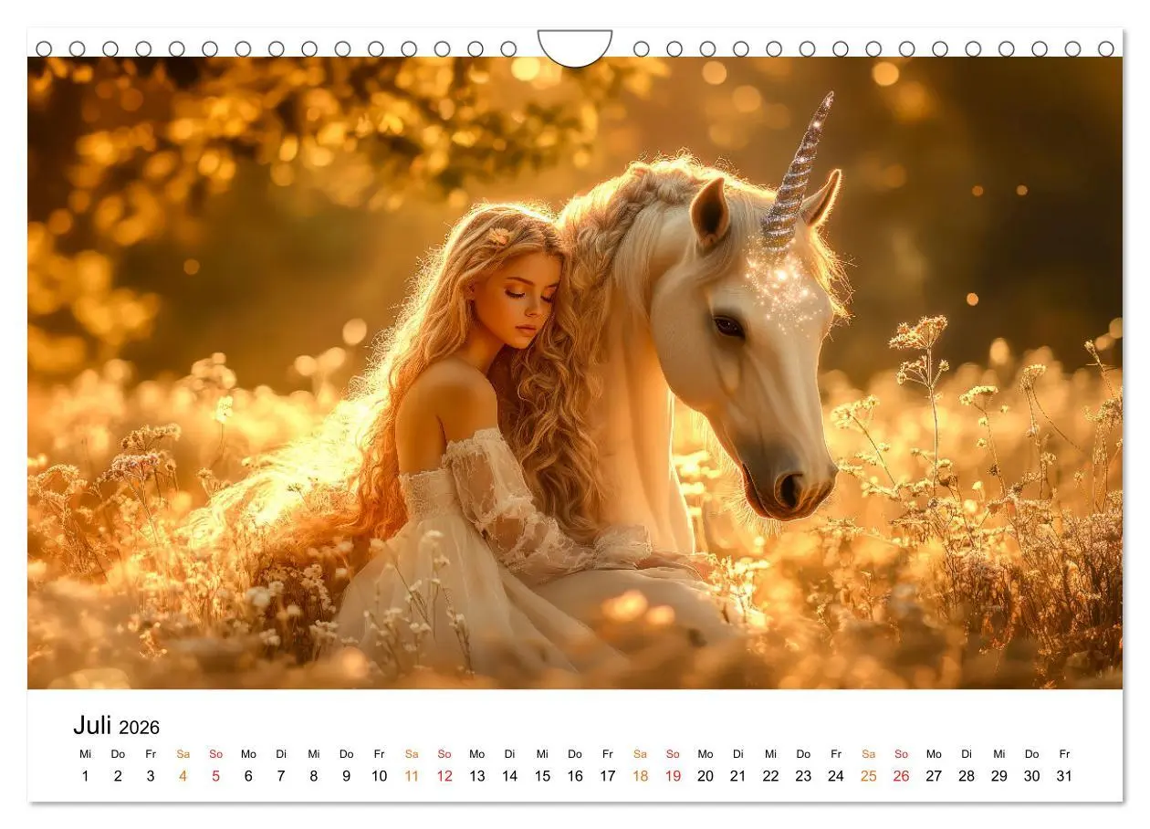Bild: 9783457261088 | Einhorn-Welten - zwischen Fantasie und Wirklichkeit (Wandkalender...