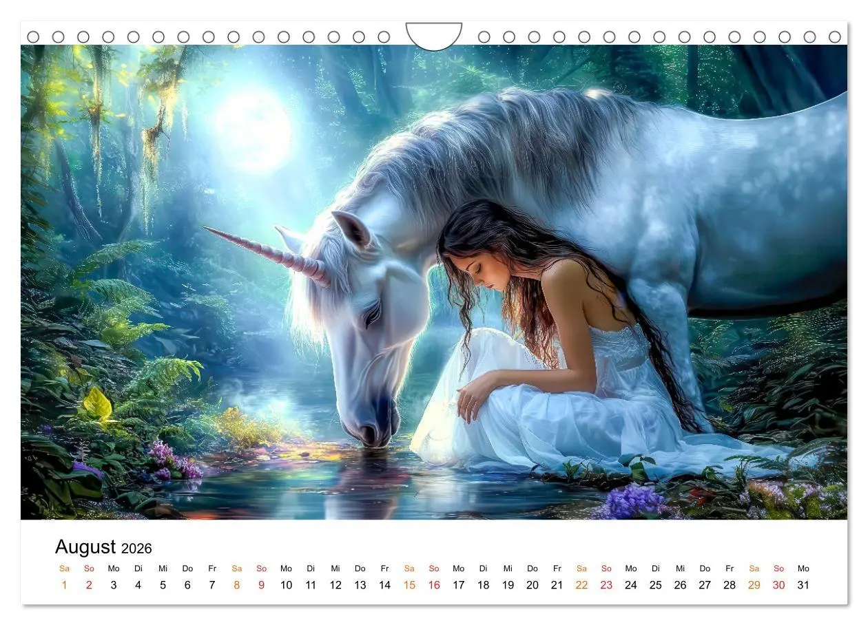 Bild: 9783457261088 | Einhorn-Welten - zwischen Fantasie und Wirklichkeit (Wandkalender...