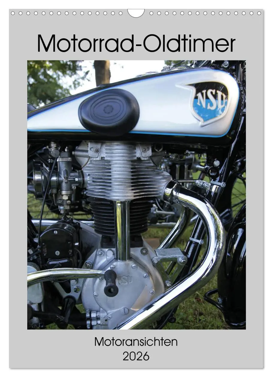 Cover: 9783516421088 | Motorrad Oldtimer - Motoransichten (Wandkalender 2026 DIN A3 hoch),...