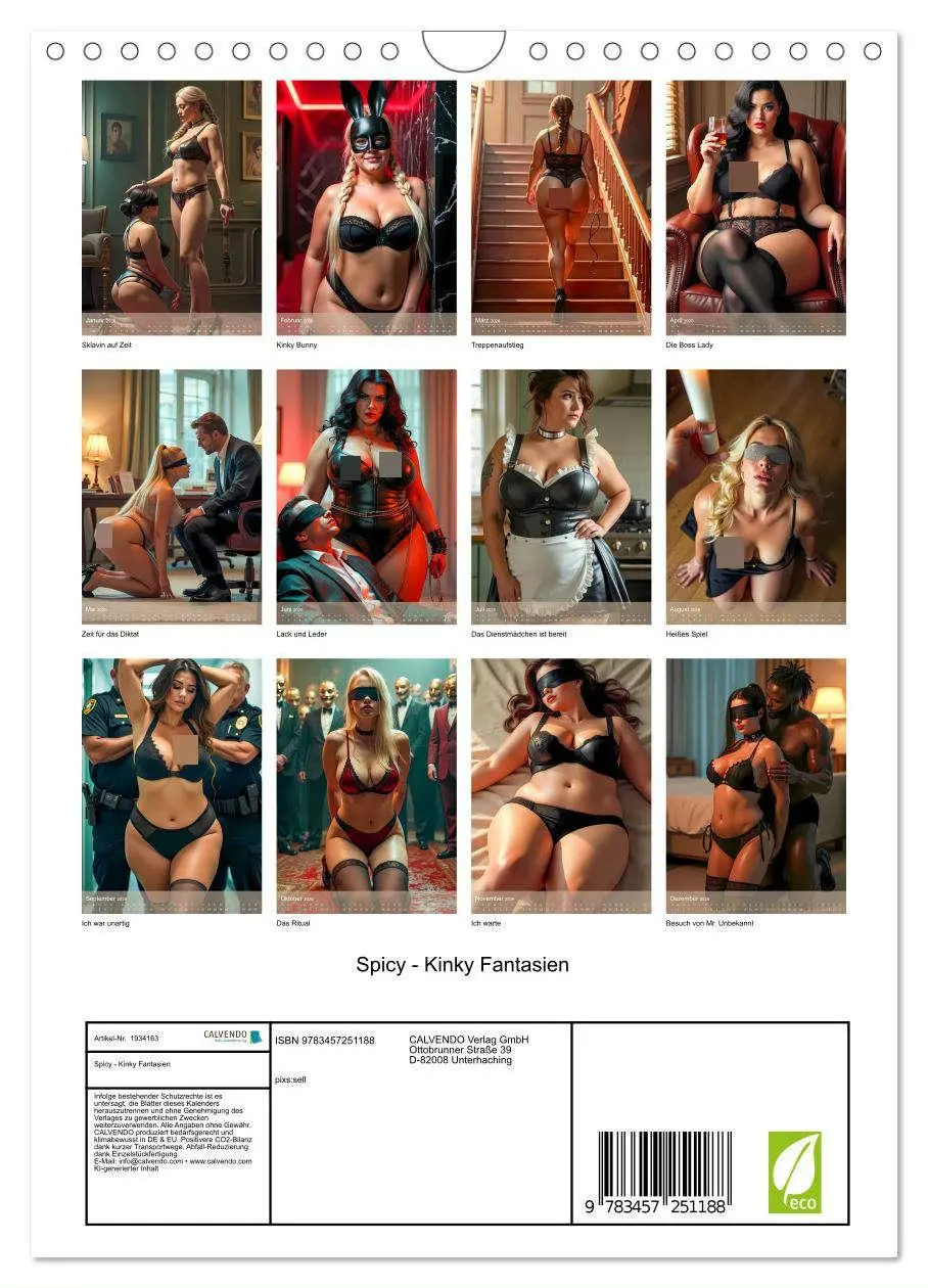 Bild: 9783457251188 | Spicy - Kinky Fantasien (Wandkalender 2026 DIN A4 hoch), CALVENDO...