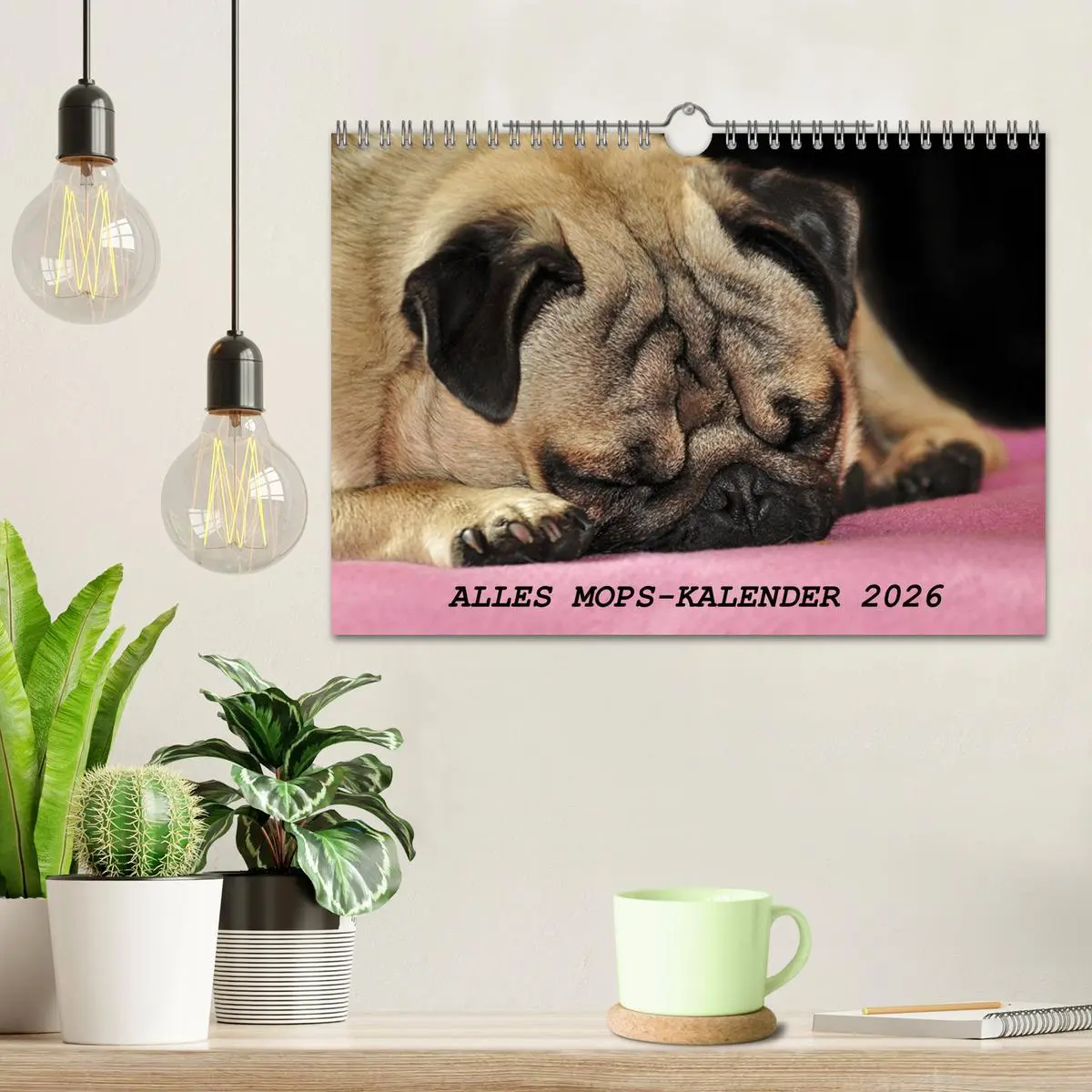 Bild: 9783457871188 | Alles Mops-Kalender 2026 (Wandkalender 2026 DIN A4 quer), CALVENDO...
